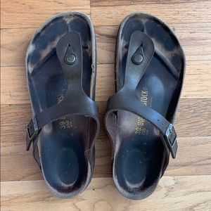 Birkenstock gizeh thong sandal golden brown